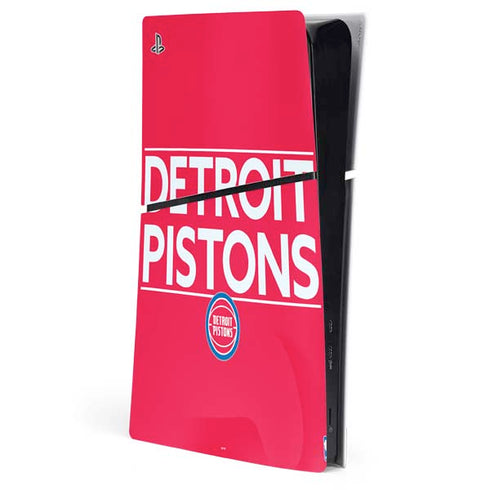 NBA Detroit Pistons Standard - Red PS5 Slim Digital Edition Console Skin