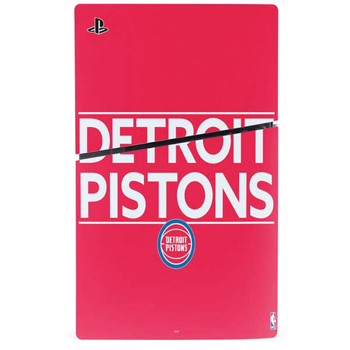 NBA Detroit Pistons Standard - Red PS5 Slim Digital Edition Console Skin