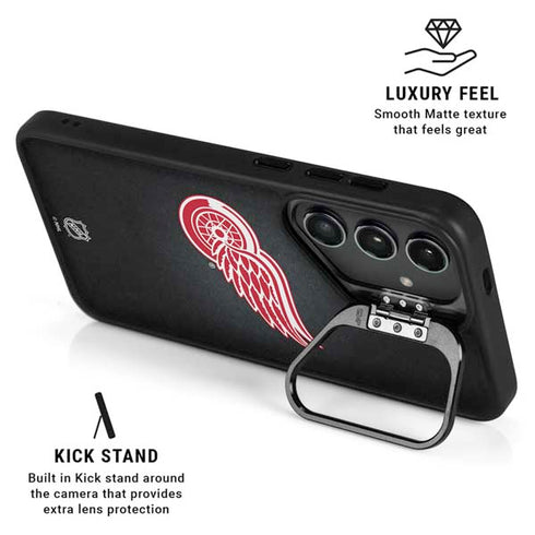 NHL Detroit Red Wings Black Background Galaxy S24 FE Kickstand Case
