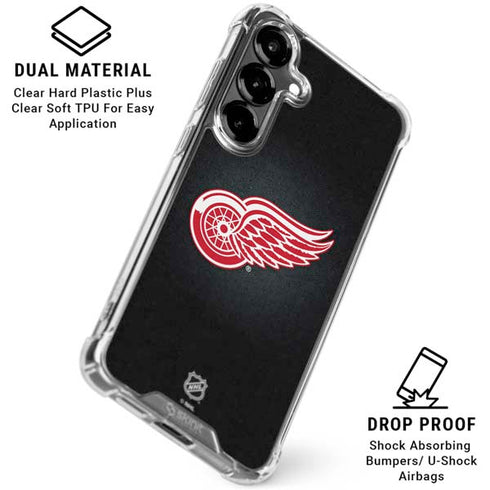 NHL Detroit Red Wings Black Background Galaxy S26 Clear Case