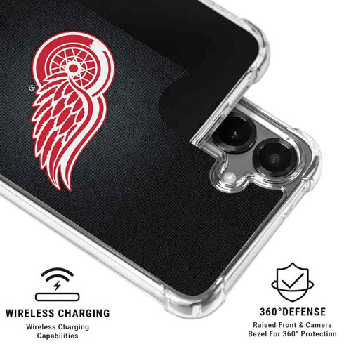 NHL Detroit Red Wings Black Background Galaxy S26 Plus Clear Case