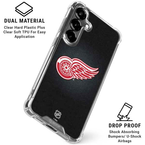 NHL Detroit Red Wings Black Background Galaxy S26 Plus Clear Case