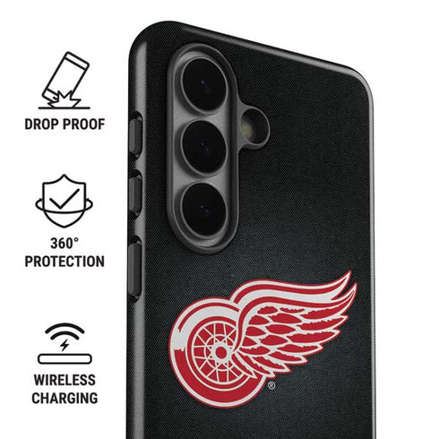 NHL Detroit Red Wings Black Background Galaxy S26 Plus Impact Case