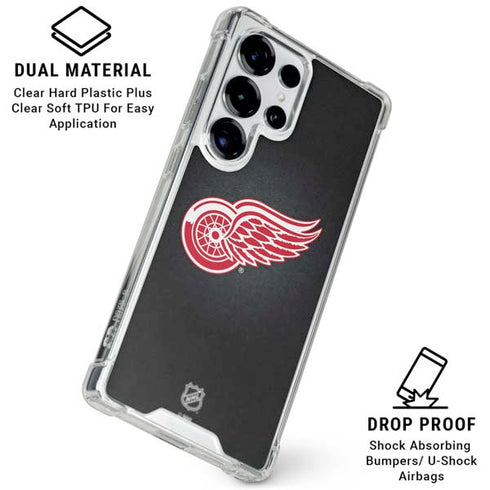 NHL Detroit Red Wings Black Background Galaxy S26 Ultra Clear Case