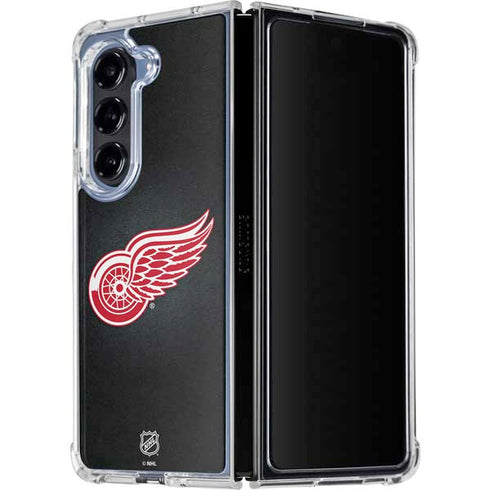 NHL Detroit Red Wings Black Background Galaxy Z Fold5 5G Clear Case