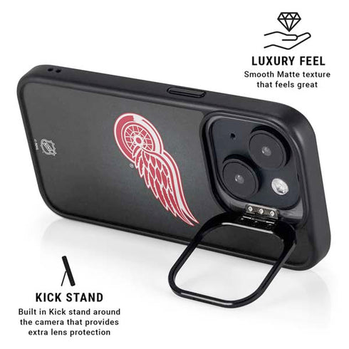 NHL Detroit Red Wings Black Background iPhone 14 Plus Kickstand Case