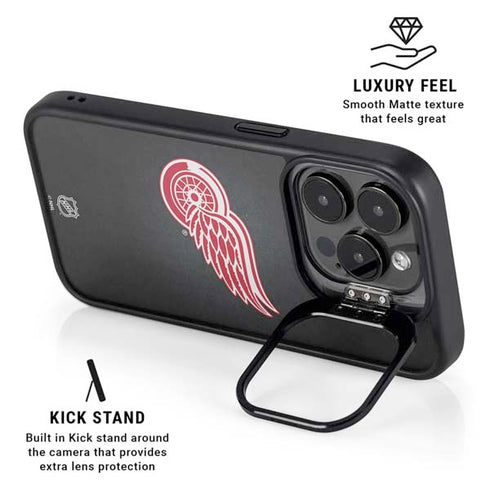 NHL Detroit Red Wings Black Background iPhone 14 Pro Max Kickstand Case