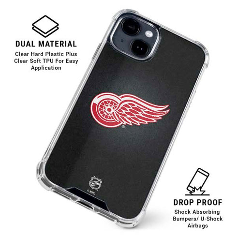 NHL Detroit Red Wings Black Background iPhone 15 Clear Case