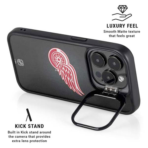 NHL Detroit Red Wings Black Background iPhone 15 Pro Max Kickstand Case