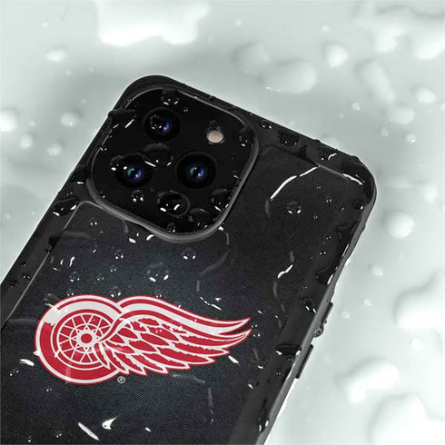NHL Detroit Red Wings Black Background iPhone 15 Pro Waterproof Case