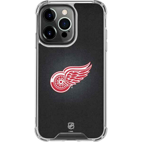NHL Detroit Red Wings Black Background iPhone 16 Pro Clear Case