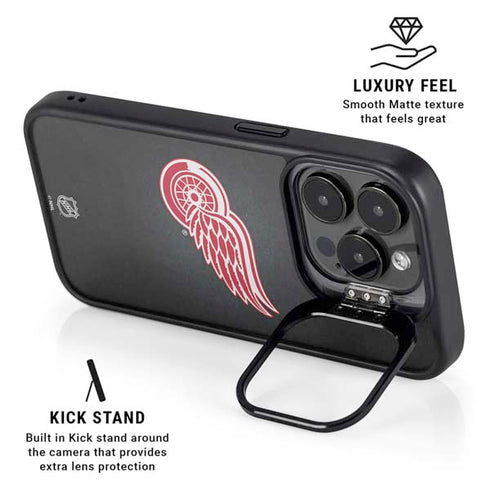 NHL Detroit Red Wings Black Background iPhone 16 Pro Kickstand Case