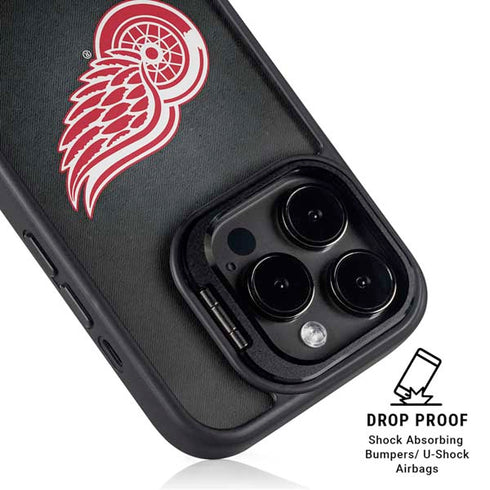 NHL Detroit Red Wings Black Background iPhone 16 Pro Kickstand Case
