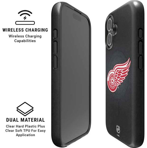 NHL Detroit Red Wings Black Background iPhone 17 Magsafe Impact Case
