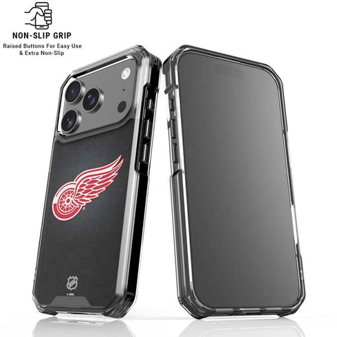 NHL Detroit Red Wings Black Background iPhone 17 Pro Clear Case