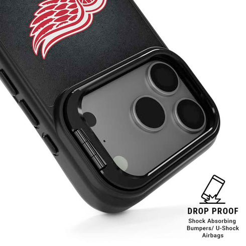 NHL Detroit Red Wings Black Background iPhone 17 Pro Kickstand Case