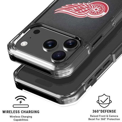 NHL Detroit Red Wings Black Background iPhone 17 Pro Max Clear Case
