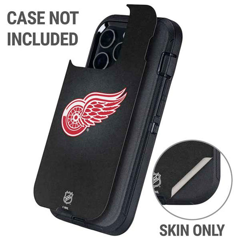 NHL Detroit Red Wings Black Background Otterbox Defender iPhone Skin