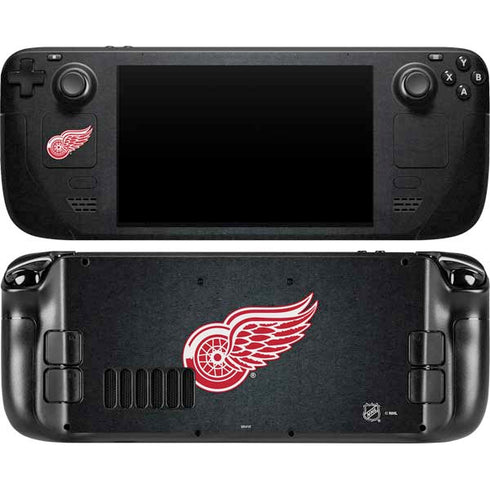 NHL Detroit Red Wings Black Background Steam Deck Handheld Gaming Computer OLED Skin