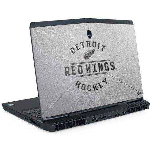 NHL Detroit Red Wings Black Text Dell Alienware Skin