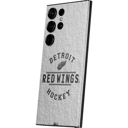 NHL Detroit Red Wings Black Text Galaxy Skins