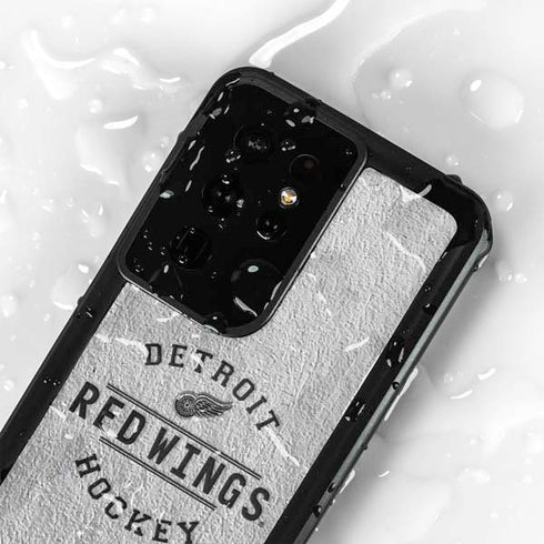 NHL Detroit Red Wings Black Text Galaxy S24 Ultra Waterproof Case