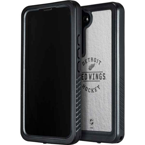 NHL Detroit Red Wings Black Text Galaxy S24 Waterproof Case