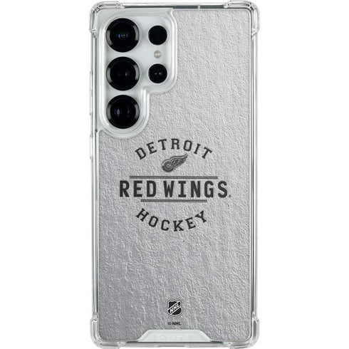 NHL Detroit Red Wings Black Text Galaxy S25 Ultra Clear Case