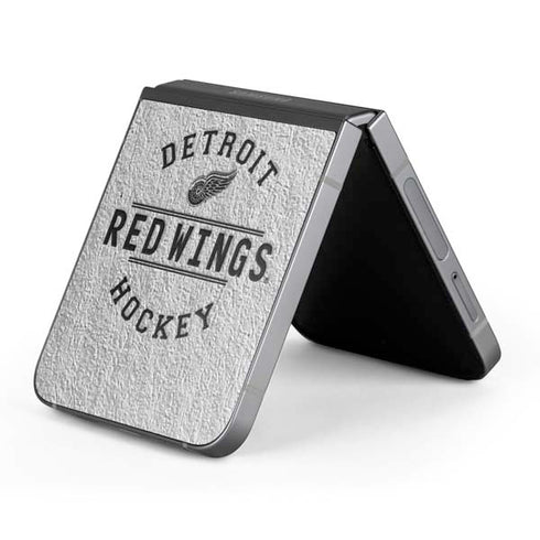 NHL Detroit Red Wings Black Text Galaxy Z Flip6 Skin