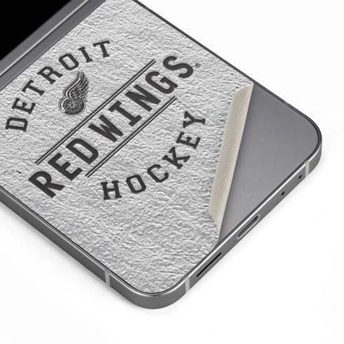 NHL Detroit Red Wings Black Text Galaxy Z Flip6 Skin