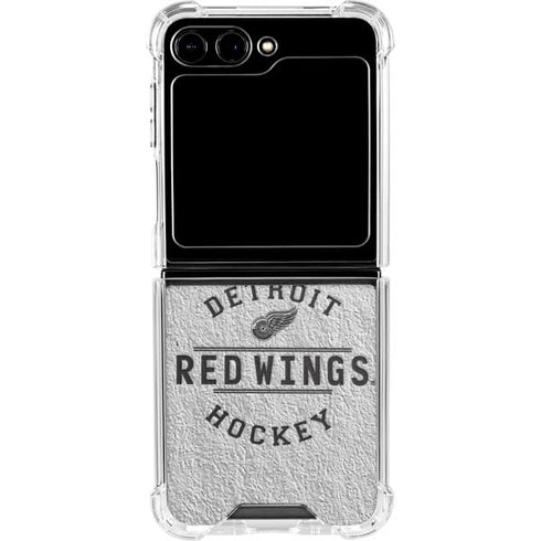 NHL Detroit Red Wings Black Text Galaxy Z Flip6 Clear Case