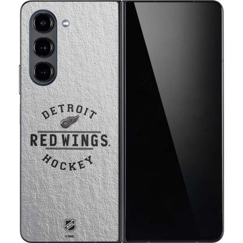 NHL Detroit Red Wings Black Text Galaxy Z Fold5 5G Skin