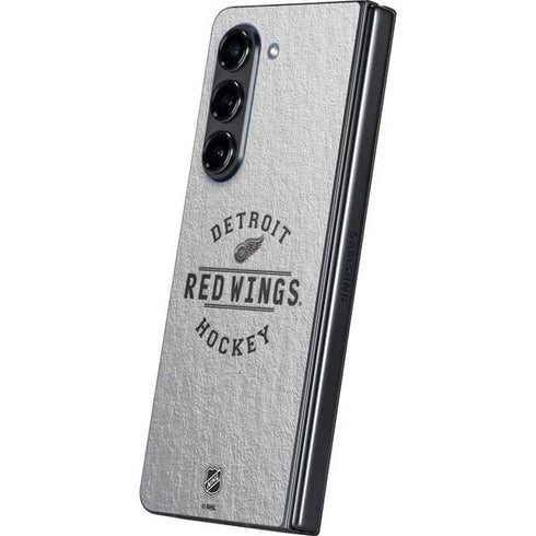 NHL Detroit Red Wings Black Text Galaxy Z Fold5 5G Skin