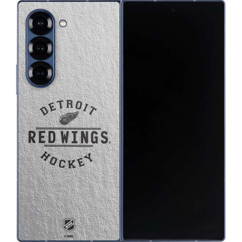 NHL Detroit Red Wings Black Text Galaxy Z Fold6 Skin