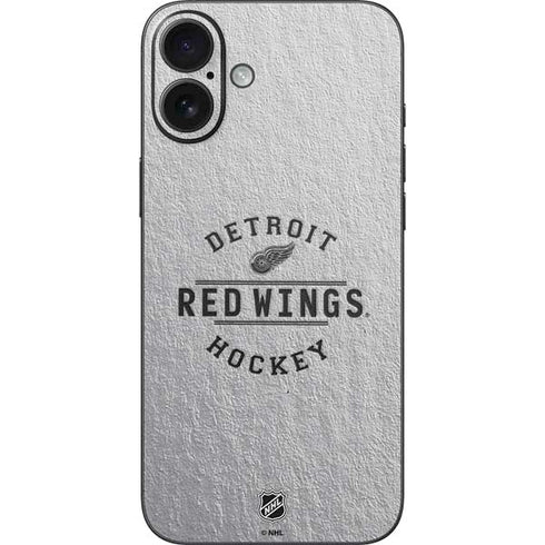 NHL Detroit Red Wings Black Text iPhone 16 Plus Skin