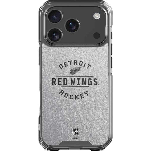 NHL Detroit Red Wings Black Text iPhone 18 Pro Clear Case
