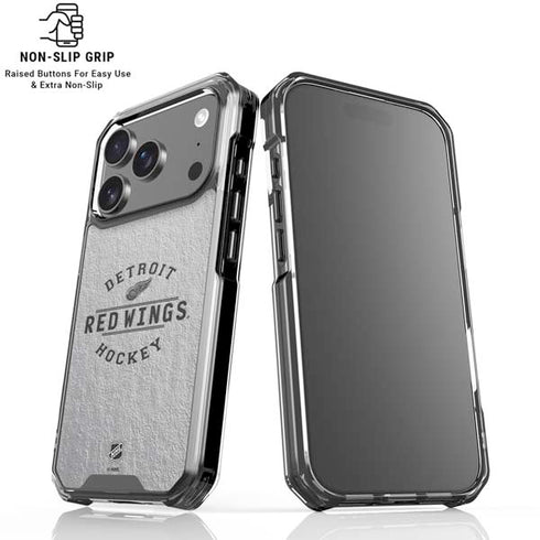 NHL Detroit Red Wings Black Text iPhone 18 Pro Clear Case
