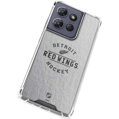 NHL Detroit Red Wings Black Text Moto G 5G (2025) Clear Case