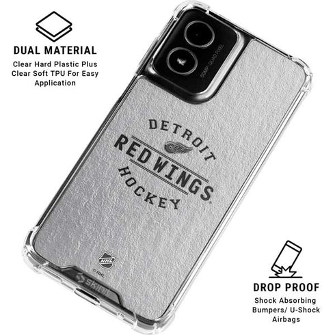 NHL Detroit Red Wings Black Text Moto G Power 5G (2024) Clear Case