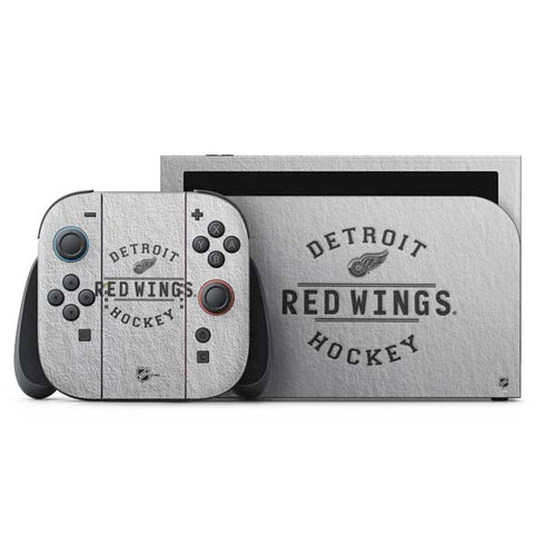 NHL Detroit Red Wings Black Text Nintendo Switch 2 (2025) with Joy-Con Skin