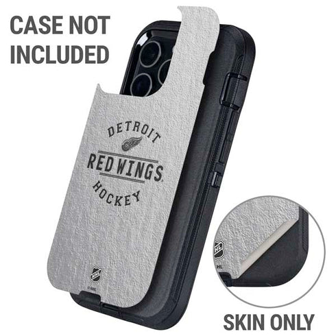 NHL Detroit Red Wings Black Text Otterbox Defender iPhone Skin