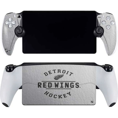 NHL Detroit Red Wings Black Text PlayStation Portal Remote Player Skin