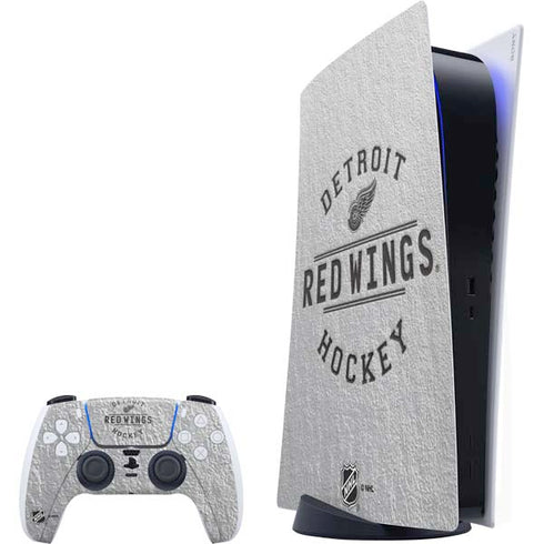 NHL Detroit Red Wings Black Text PlayStation PS5 Skins