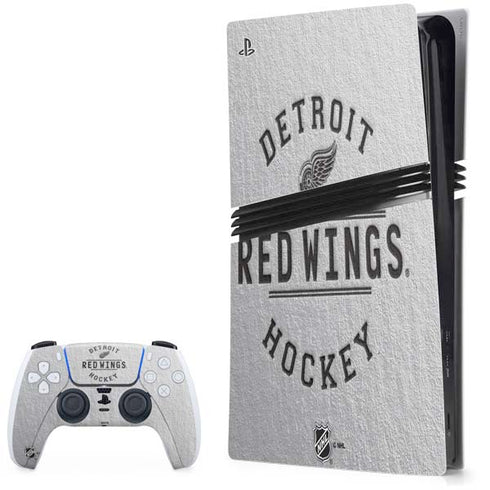 NHL Detroit Red Wings Black Text PS5 Pro Bundle Skin