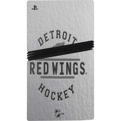 NHL Detroit Red Wings Black Text PS5 Pro Console Skin