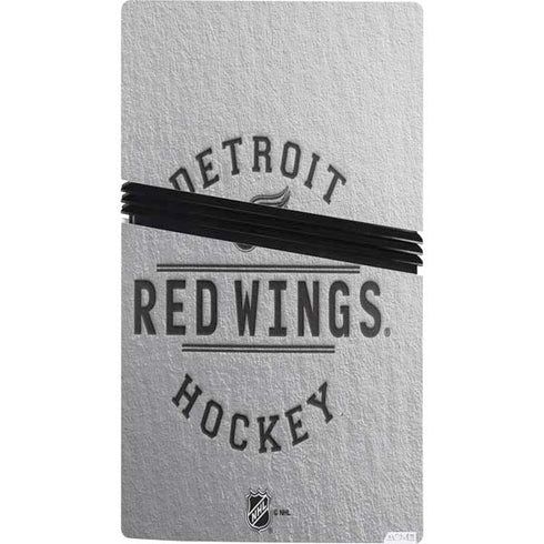 NHL Detroit Red Wings Black Text PS5 Pro Console Skin