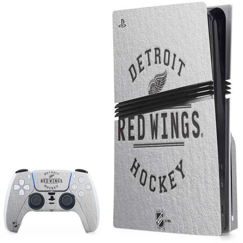NHL Detroit Red Wings Black Text PlayStation PS5 Skins