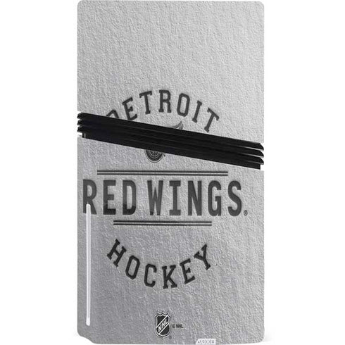 NHL Detroit Red Wings Black Text PS5 Pro Disk Bundle Skin