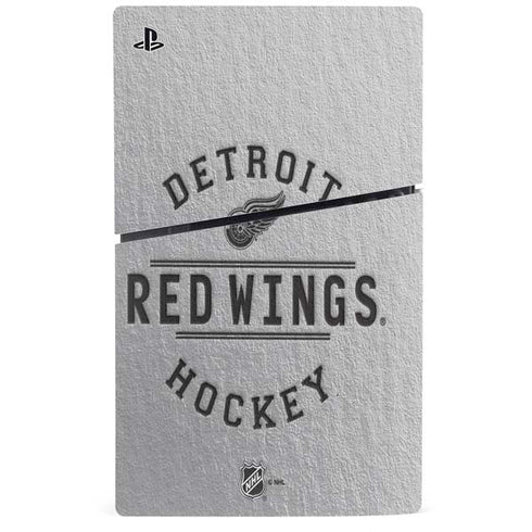 NHL Detroit Red Wings Black Text PS5 Slim Digital Edition Console Skin