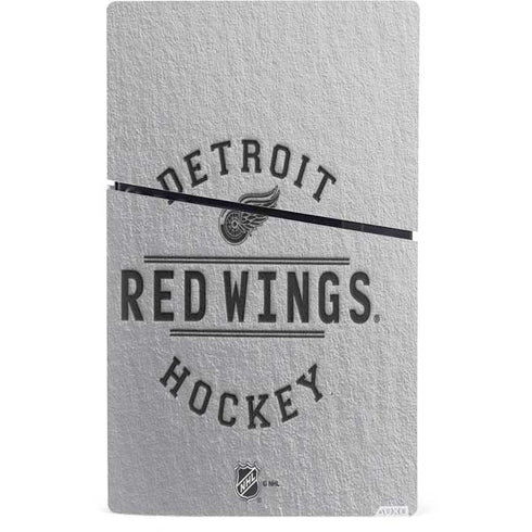 NHL Detroit Red Wings Black Text PS5 Slim Digital Edition Console Skin